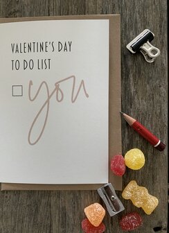 Carte de voeux Valentin Love Valentin to do list