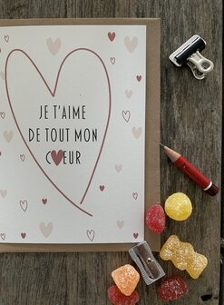 Carte de voeux Valentin Love Je t&#039;aime de tout mon c&oelig;ur