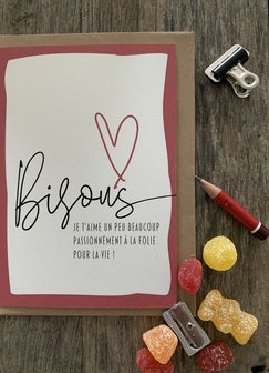 Carte de voeux Valentin Love Bisous