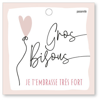 Carte petite Valentin Love Gros bisous je t&#039;embrasse