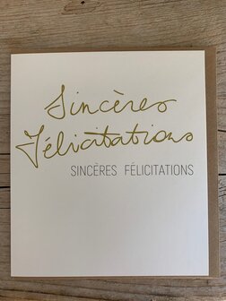 Carte de voeux Script Sinc&egrave;res f&eacute;licitations