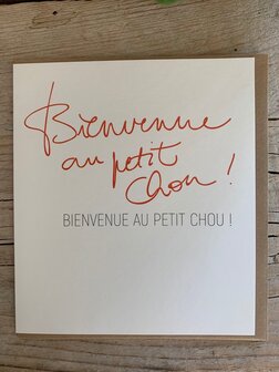 Carte de voeux Script Bienvenue au petit chou !