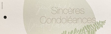 Botanic label grand Sinc&egrave;res Condol&eacute;ances