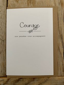 Courage carte condol&eacute;ance Courage