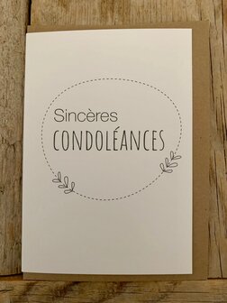 Courage carte condol&eacute;ance Sinc&egrave;res condol&eacute;ances