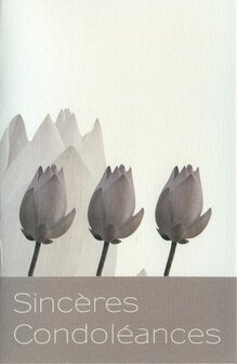 Lotus carte de vœux 17 Sincères condoléances