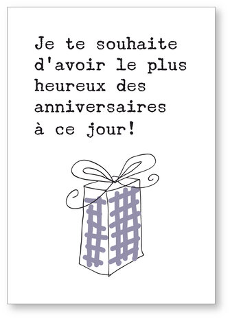 Carte de voeux Wood Je te souhaite le plus heureux des anniversaires