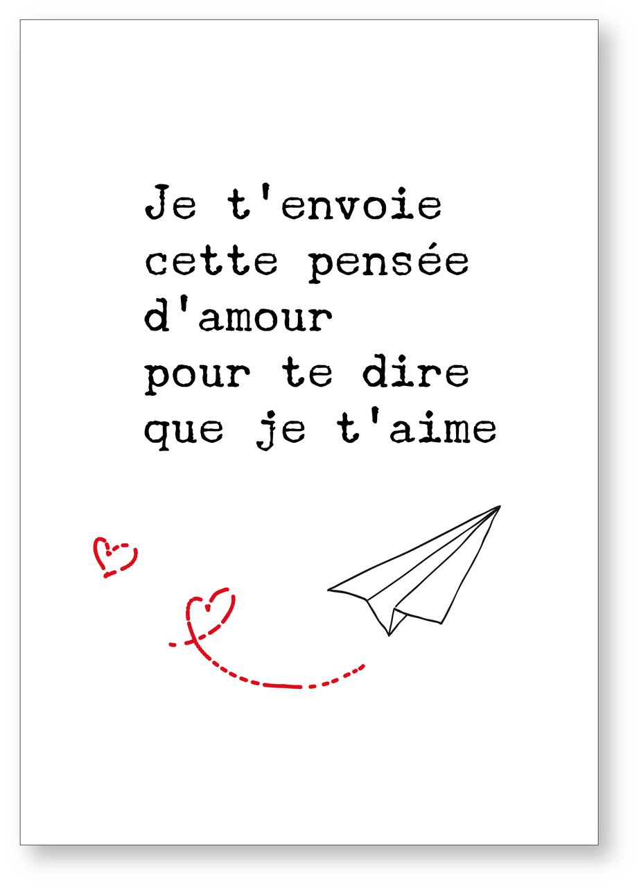 Carte De Voeux Wood Je T Envoie Cette Pensee D Amour Pour Te Dire Que Je T Aime Passerellecards1